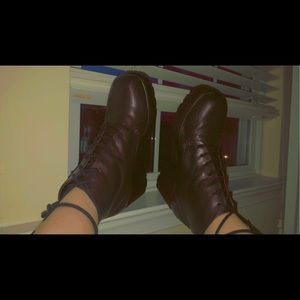 Topshop wedged ankle boots.